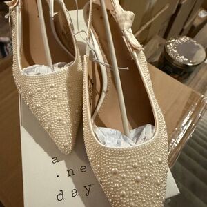 A New Day Women's Ivory Pearl Embellished Shoes